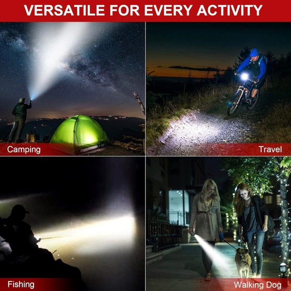 2Pcs Ultra Bright High Lumens LED Flashlights - Zoomable LED Tactical Flashlight - Picture 7 of 10